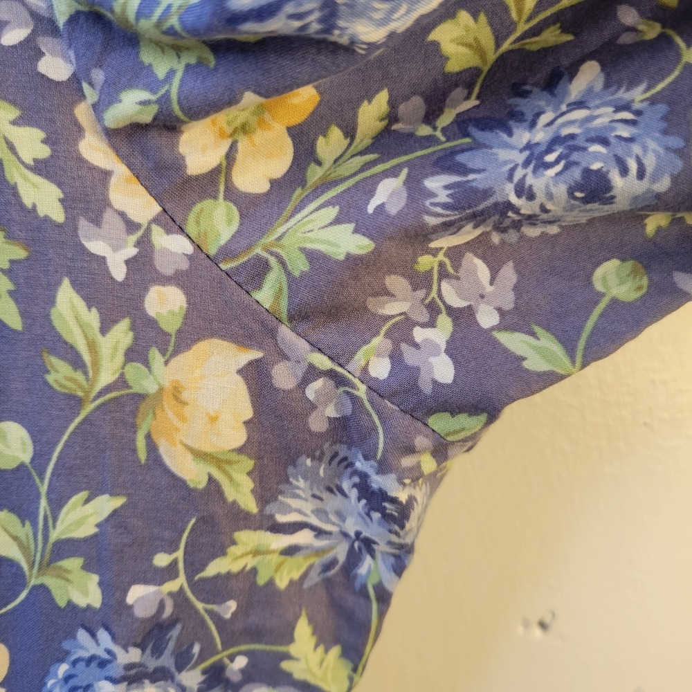 Vtg Laura Ashley Made in UK Floral Cotton Prairie Cottage Midi Dress Women 14 - Picture 15 of 15